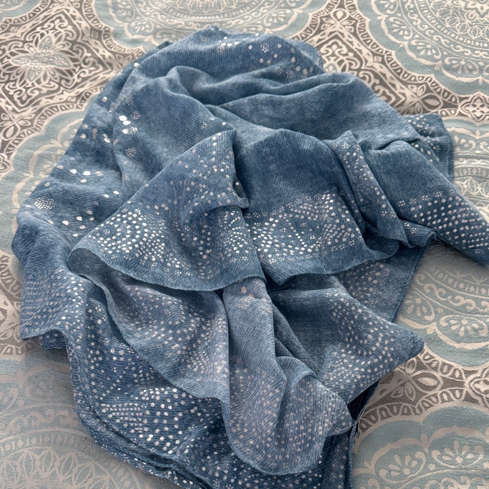 Blue Patterned Scarf